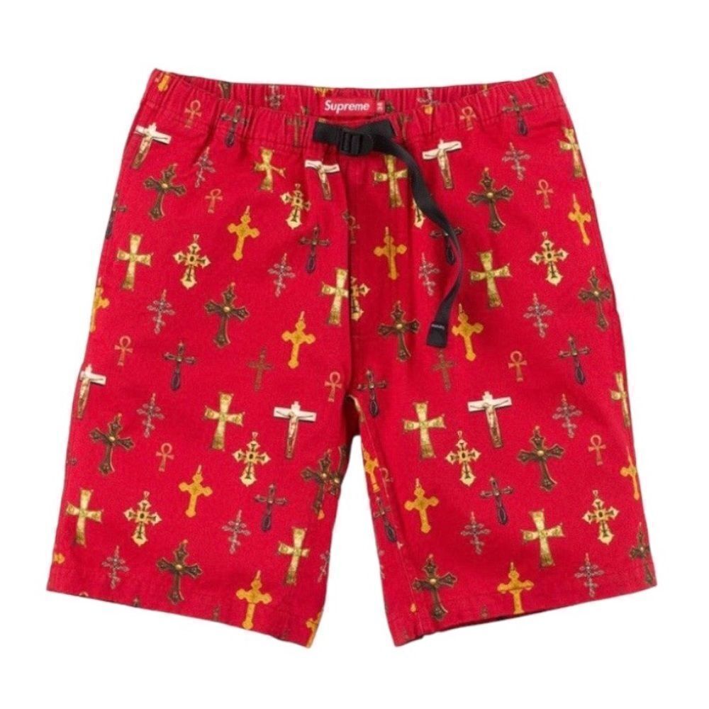 SS13 2013 Supreme Crosses Belted Red Shorts Size 34
